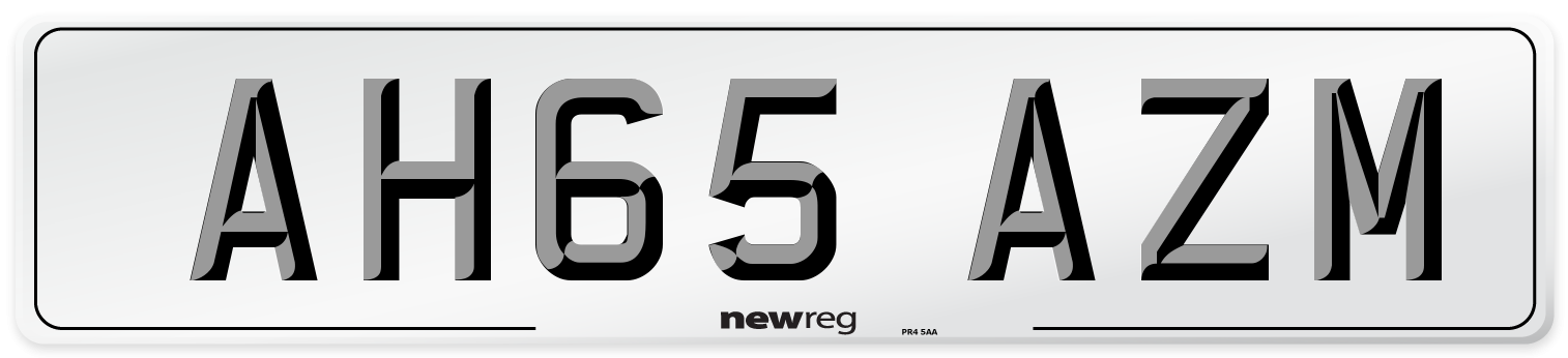 AH65 AZM Number Plate from New Reg